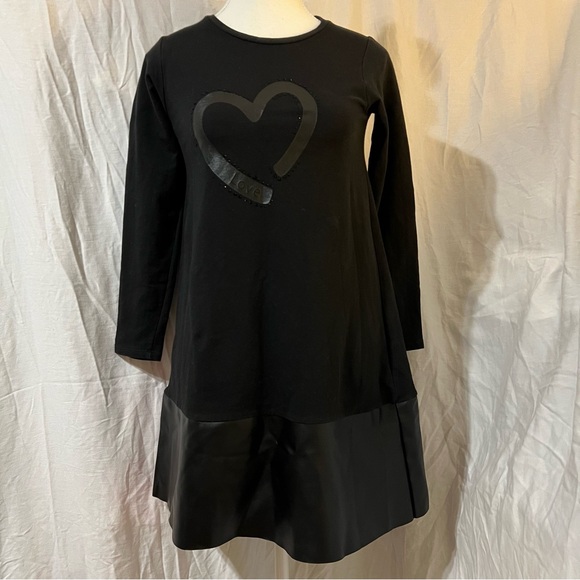 i DO cute black dress with leather hem - Picture 1 of 8